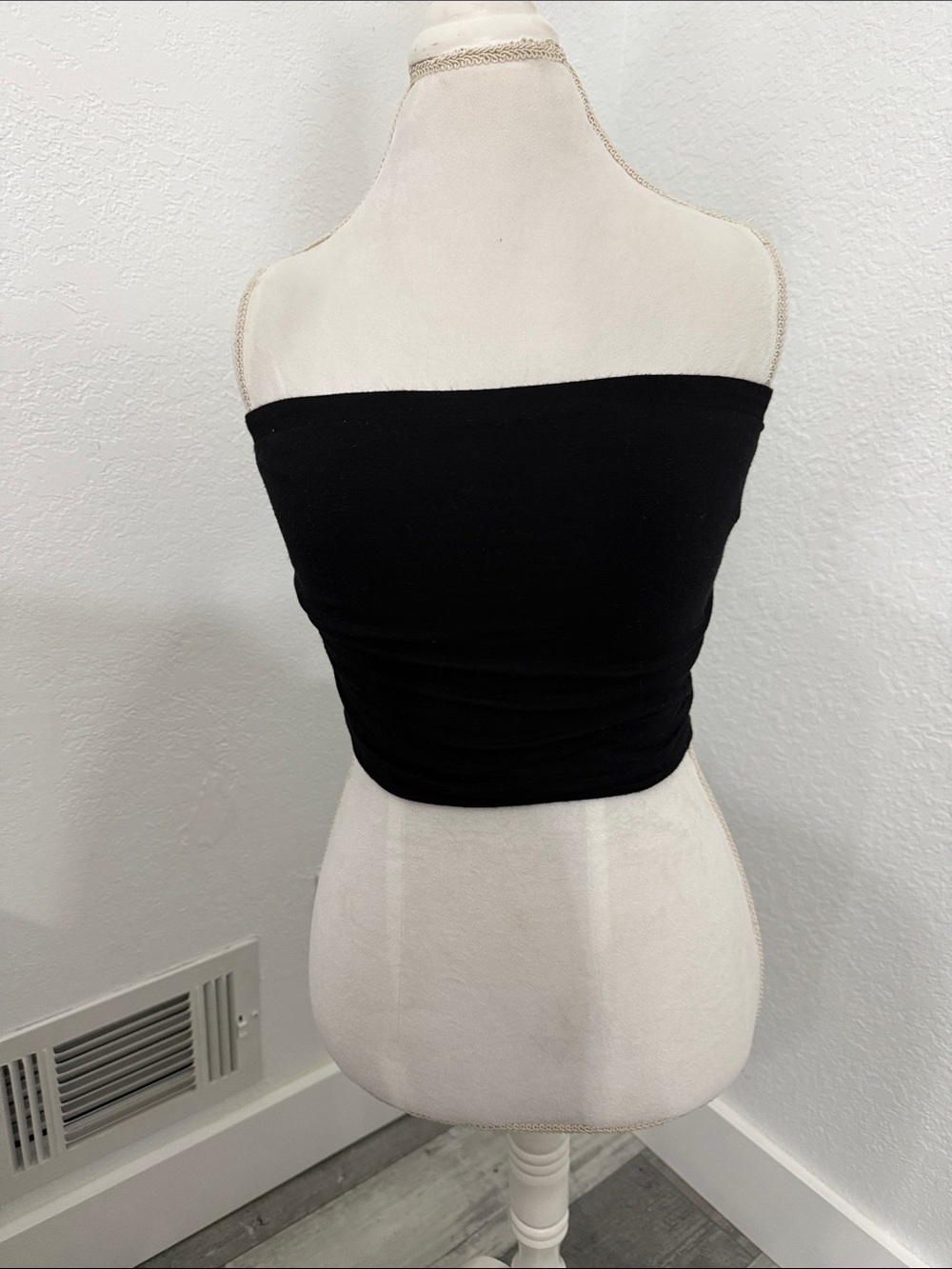 love J Black Strapless Tube Crop Top